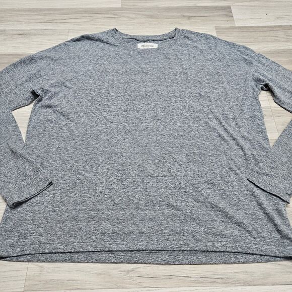 Madewell Womens Gray Solud Tshirt Small Longsleeve Oversized - Picture 2 of 8